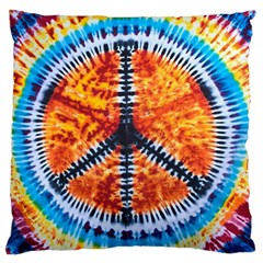 Tie Dye Peace Sign Large Premium Plush Fleece Cushion Case (Two Sides)