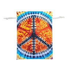 Tie Dye Peace Sign Lightweight Drawstring Pouch (M)