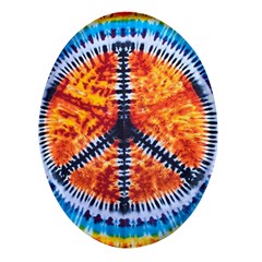 Tie Dye Peace Sign Oval Glass Fridge Magnet (4 pack)