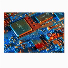 Gray Circuit Board Electronics Electronic Components Microprocessor Postcard 4 x 6  (pkg Of 10) by Cemarart