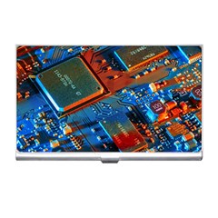 Gray Circuit Board Electronics Electronic Components Microprocessor Business Card Holder