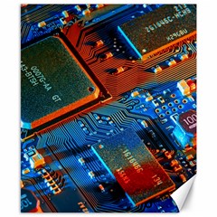 Gray Circuit Board Electronics Electronic Components Microprocessor Canvas 8  X 10 