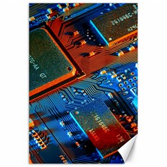 Gray Circuit Board Electronics Electronic Components Microprocessor Canvas 20  X 30 