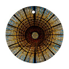 Barcelona Stained Glass Window Ornament (round)