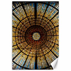 Barcelona Stained Glass Window Canvas 12  X 18 