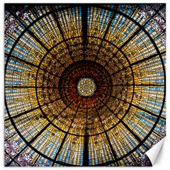 Barcelona Stained Glass Window Canvas 20  X 20 