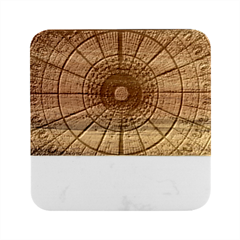 Barcelona Stained Glass Window Marble Wood Coaster (Square)