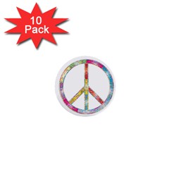 Flourish Decorative Peace Sign 1  Mini Buttons (10 Pack) 