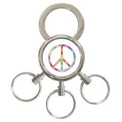 Flourish Decorative Peace Sign 3-ring Key Chain
