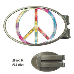 Flourish Decorative Peace Sign Money Clips (oval) 