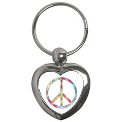 Flourish Decorative Peace Sign Key Chain (heart)