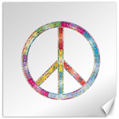 Flourish Decorative Peace Sign Canvas 12  X 12 