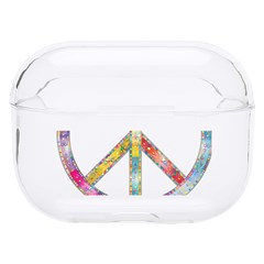 Flourish Decorative Peace Sign Hard Pc Airpods Pro Case by Cemarart