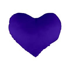 Ultra Violet Purple Standard 16  Premium Flano Heart Shape Cushions by bruzer