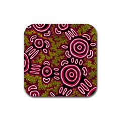 Authentic Aboriginal Art - You Belong Rubber Coaster (square)