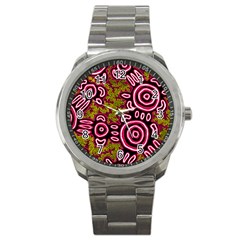 Authentic Aboriginal Art - You Belong Sport Metal Watch