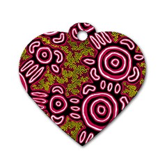 Authentic Aboriginal Art - You Belong Dog Tag Heart (two Sides)