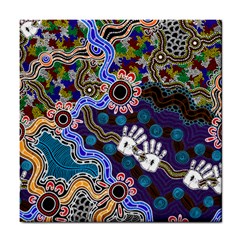 Authentic Aboriginal Art - Discovering Your Dreams Tile Coaster by hogartharts