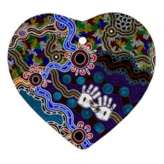 Authentic Aboriginal Art - Discovering Your Dreams Ornament (Heart)