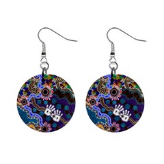 Authentic Aboriginal Art - Discovering Your Dreams Mini Button Earrings