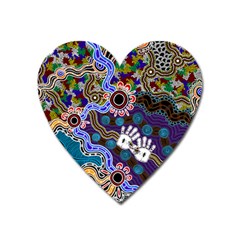 Authentic Aboriginal Art - Discovering Your Dreams Heart Magnet