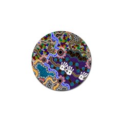 Authentic Aboriginal Art - Discovering Your Dreams Golf Ball Marker (4 Pack)