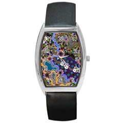 Authentic Aboriginal Art - Discovering Your Dreams Barrel Style Metal Watch