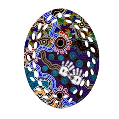 Authentic Aboriginal Art - Discovering Your Dreams Oval Filigree Ornament (Two Sides)