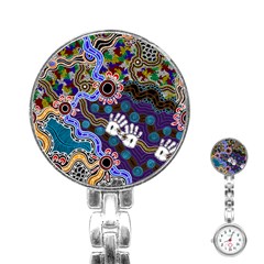 Authentic Aboriginal Art - Discovering Your Dreams Stainless Steel Nurses Watch