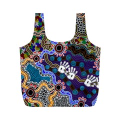 Authentic Aboriginal Art - Discovering Your Dreams Full Print Recycle Bag (m) by hogartharts