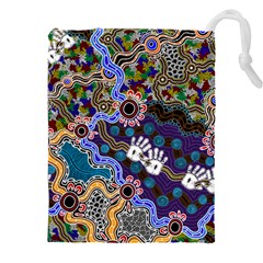 Authentic Aboriginal Art - Discovering Your Dreams Drawstring Pouch (5XL)