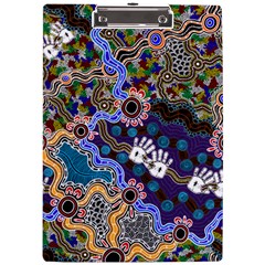 Authentic Aboriginal Art - Discovering Your Dreams A4 Acrylic Clipboard by hogartharts