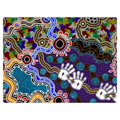 Authentic Aboriginal Art - Discovering Your Dreams Premium Plush Fleece Blanket (Extra Small)