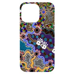 Authentic Aboriginal Art - Discovering Your Dreams iPhone 14 Pro Max Black UV Print Case