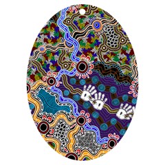 Authentic Aboriginal Art - Discovering Your Dreams UV Print Acrylic Ornament Oval