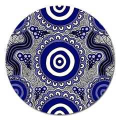 Authentic Aboriginal Art - Gathering Magnet 5  (round) by hogartharts