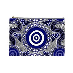 Authentic Aboriginal Art - Gathering Cosmetic Bag (large) by hogartharts