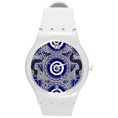 Authentic Aboriginal Art - Gathering Round Plastic Sport Watch (m) by hogartharts