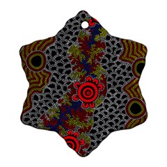 Authentic Aboriginal Art - Gathering 2 Ornament (snowflake) by hogartharts