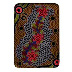 Authentic Aboriginal Art - Gathering 2 Rectangular Glass Fridge Magnet (4 Pack) by hogartharts