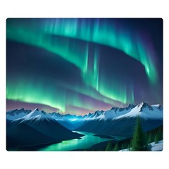 Aurora Borealis Two Sides Premium Plush Fleece Blanket (Small)