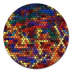 Zig Zag Pattern Geometric Design Magnet 5  (round)