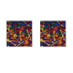 Flower Retro Funky Psychedelic Cufflinks (square)