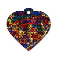 Flower Retro Funky Psychedelic Dog Tag Heart (one Side)