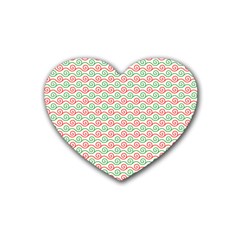 Pattern Flowers Geometric Rubber Heart Coaster (4 Pack)