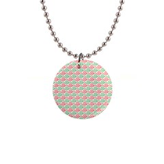 Background Pattern Leaves Texture 1  Button Necklace