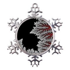 Abstract City Retro Sunset Night Metal Large Snowflake Ornament