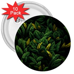 Banana leaves 3  Buttons (10 pack) 