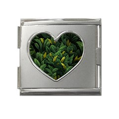 Banana leaves Mega Link Heart Italian Charm (18mm)