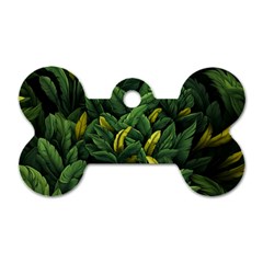 Banana Leaves Dog Tag Bone (one Side)